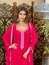 Sabrina Ice Pink Chikankari Kurta Set (Set of 3)